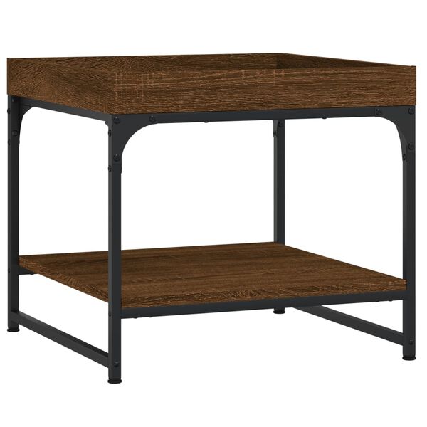 vidaXL Salongbord brun eik 49,5x49,5x45 cm konstruert tre