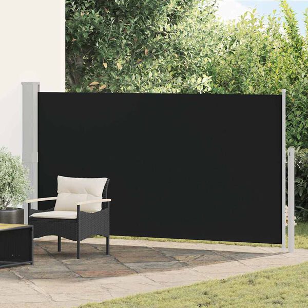 vidaXL Uttrekkbar sidemarkise 170x300 cm svart