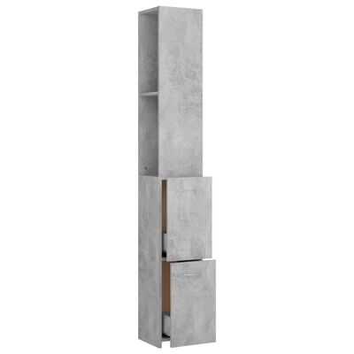 vidaXL Baderomsskap betonggrå 25x26,5x170 cm konstruert tre