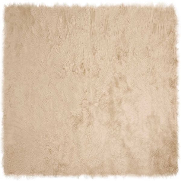 vidaXL Faux Skinnmatte Tafalla Beige 120 x 120 cm Polyester
