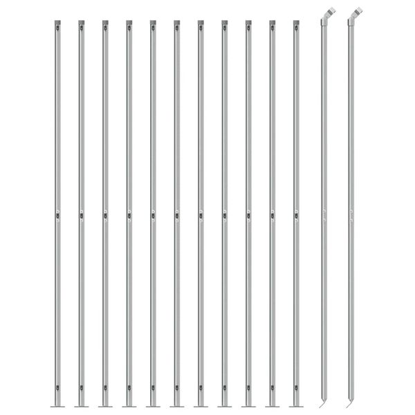 vidaXL Kjettinggjerde med flens s&oslash;lv 1,6x25 m