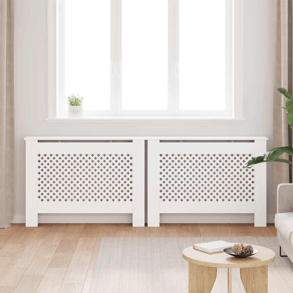 vidaXL Radiatordeksler 2 stk hvit 112x19x81,5 cm MDF