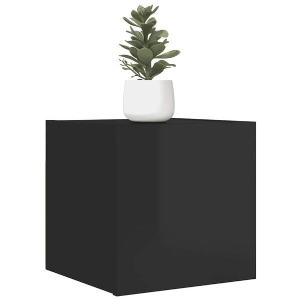 vidaXL Vegghengte TV-benker 2 stk h&oslash;yglans svart 30,5x30x30 cm