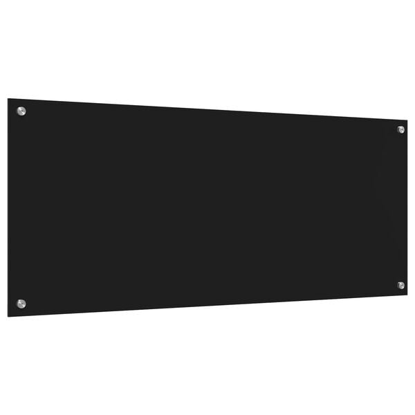 vidaXL Kjøkkenbakplate Svart 120 x 50 x 0,6 cm herdet glass
