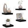 vidaXL Flytende vegghyller 4 stk h&oslash;yglans svart 23x23,5x3,8 cm MDF