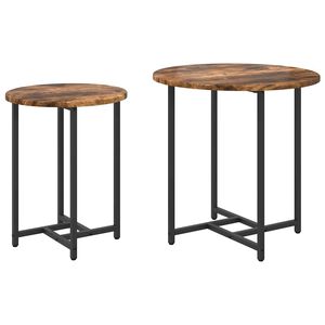 vidaXL Sidebordssett 2 stk. R&oslash;yk Eik og Svart 50 x 50 x 50 cm