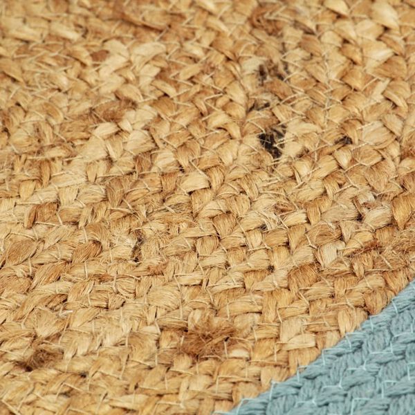 vidaXL Bordmatter 6 stk naturell og gr&oslash;nn 38 cm rund jute og bomull