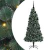 vidaXL Kunstig Forh&aring;ndslaget Juletre med Kule Sett gr&oslash;nn 150 cm PET