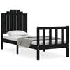 vidaXL Sengeramme med hodegavl svart small single heltre