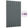 vidaXL Takpaneler 36 stk galvanisert st&aring;l antrasitt 60x36 cm