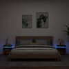 vidaXL Nattbord med LED 2 stk røkt eik 40x39x48,5 cm