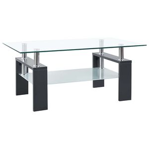 vidaXL Salongbord gr&aring; og gjennomsiktig 95x55x40 cm herdet glass