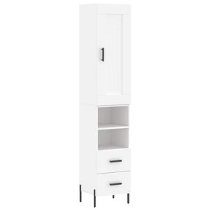 vidaXL Highboard hvit 34,5x34x180 cm konstruert tre