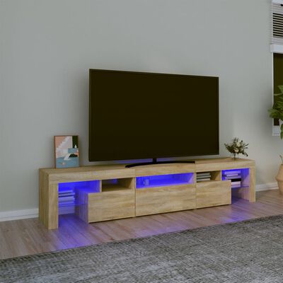 vidaXL TV-benk med LED-lys sonoma eik200 x 36,5 x 40 cm