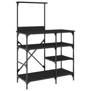 vidaXL Bakehylle svart 90x40x132 cm konstruert tre og metall