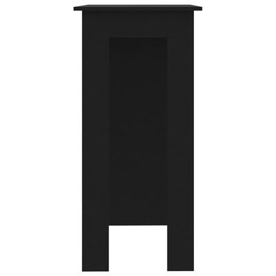 vidaXL Barbord med hylle svart 102x50x103,5 cm sponplate
