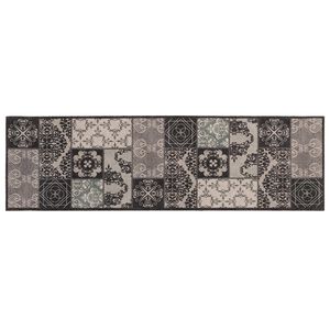vidaXL Kj&oslash;kken teppe svart mosaikk 150 x 45 cm 100% Polyamid Vaskbar