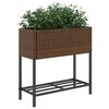 vidaXL Plantekasser med hylle 2 stk brun 70x28x70 cm polyrotting