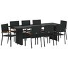 vidaXL Hage Spisegruppe 9 pcs Svart polyrotting