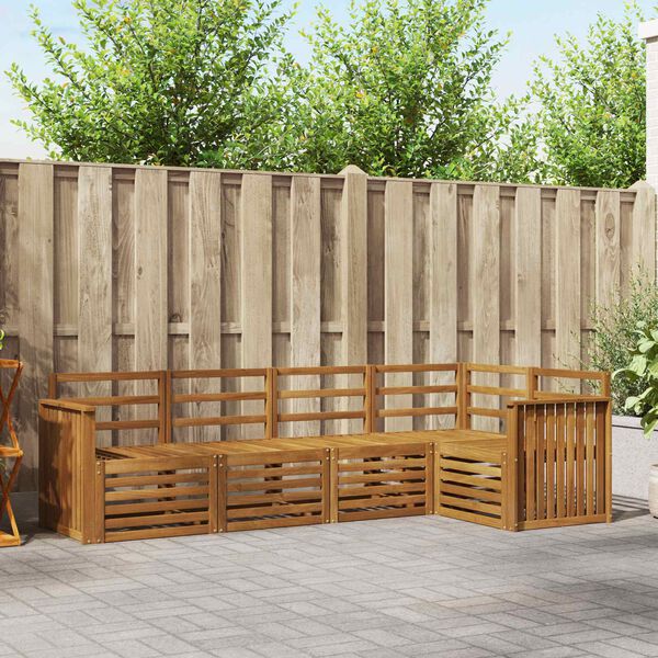 vidaXL Sofasett 5 pcs Naturlig Solid akasietre