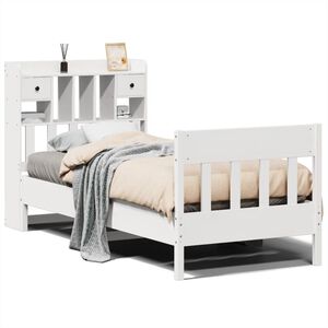 vidaXL Sengeramme uten madrass hvit 75x190 cm heltre furu