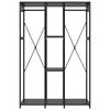 vidaXL Garderobe svart 110x40x167 cm metall og sponplate