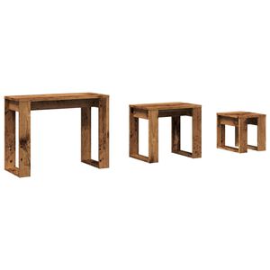 vidaXL Stablebord 3 stk gammelt tre konstruert tre