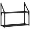 vidaXL Vegghylle med hylle Svart eik 60 x 21 x 51 cm Konstruert tre