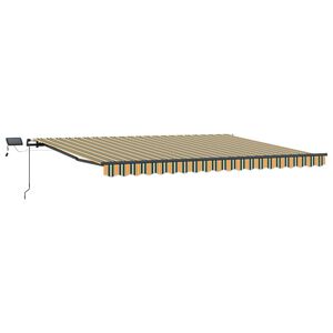 vidaXL Innvendbar Markise Gr&oslash;nn og gul 400 &times; 350 cm stoff