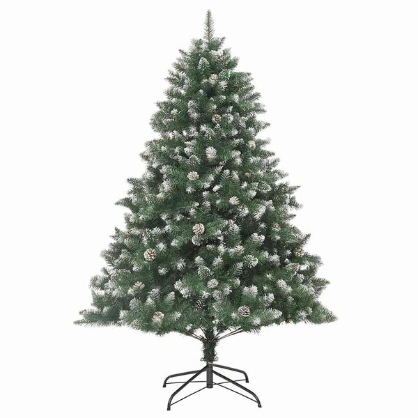 vidaXL Kunstig juletre med 300 LED gr&oslash;nn 180 cm PVC og plast og st&aring;l