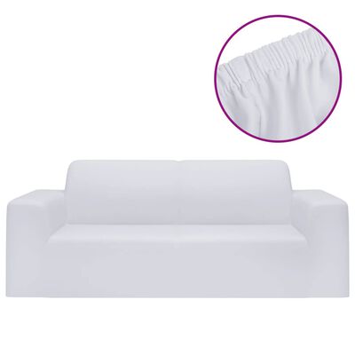 vidaXL 2-seters sofaovertrekk polyester hvit