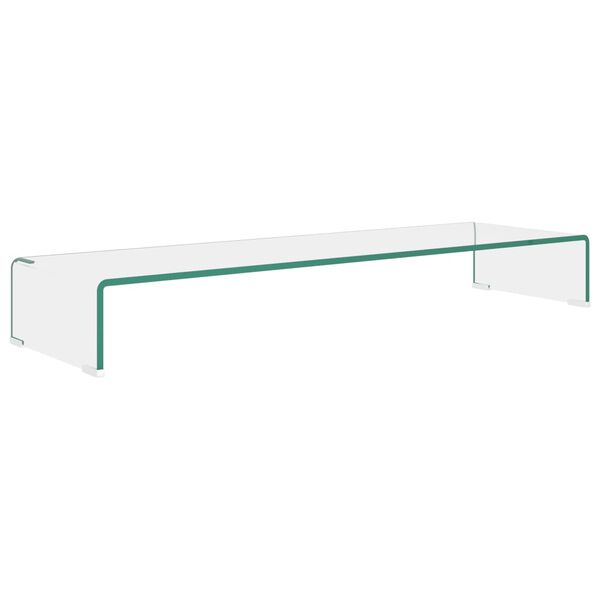vidaXL TV-benk glass klar 100x30x13 cm