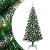 vidaXL Kunstig Forh&aring;ndsopplyst Juletre gr&oslash;nn 210 cm PVC og metall