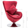vidaXL Svingbar eggstol med pute r&oslash;d fl&oslash;yel