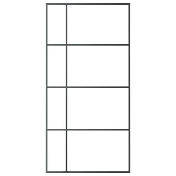 vidaXL Skyved&oslash;r frostet ESG-glass og aluminium 102,5x205 cm svart