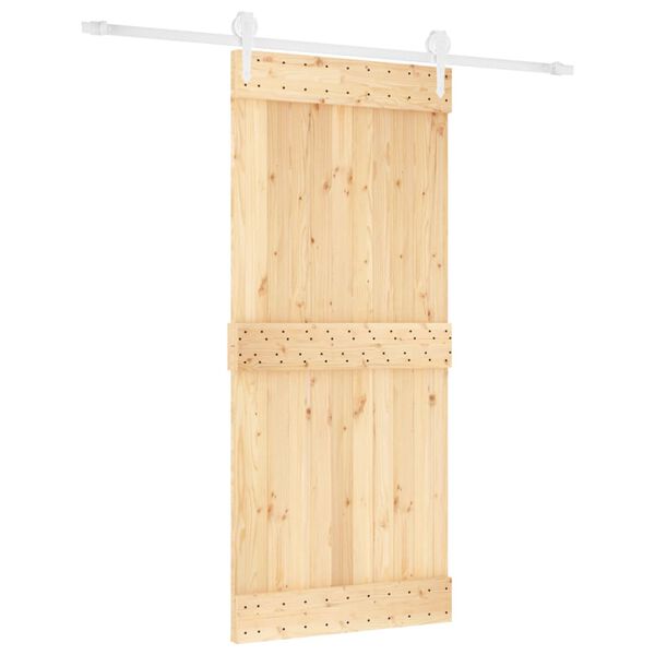 vidaXL Skyvedør med monteringstilbehør 90x210 cm heltre furu