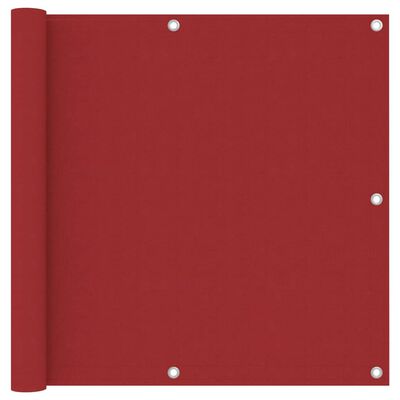 vidaXL Balkongskjerm rød 90x500 cm oxfordstoff