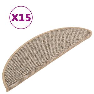 vidaXL Trappematter 15 stk 56x17x3 cm brune halvrund