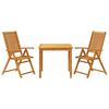vidaXL Hagespisestue 3 deler 85x85x74 cm heltre akasie