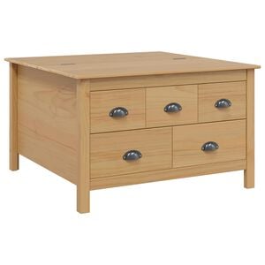 vidaXL Kaffebord Hill Honning brun 79.5 x 79.5 x 49 cm Massiv furu