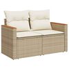 vidaXL Hagesofaer med puter 7 deler beige polyrotting akasie