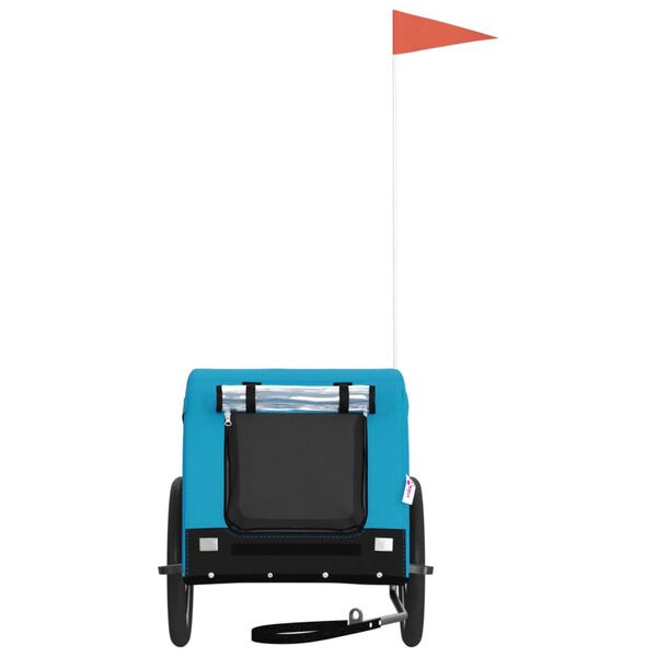 vidaXL Kjæledyrsykkelhenger blå og svart oxfordstoff og jern