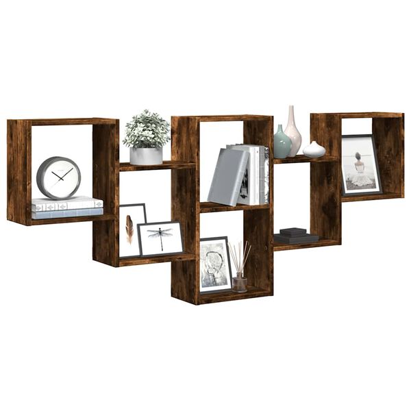 vidaXL Vegghylle r&oslash;kt eik 159x18x66 cm konstruert tre