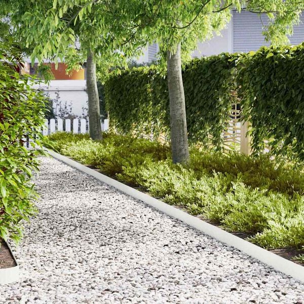 vidaXL Gjerdekant 20 pcs Hvit 100 x 0.05 x 20 cm Kaldvalset st&aring;l