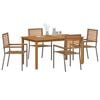 vidaXL Hage Spisegruppe 5 pcs Grå Poly rattan