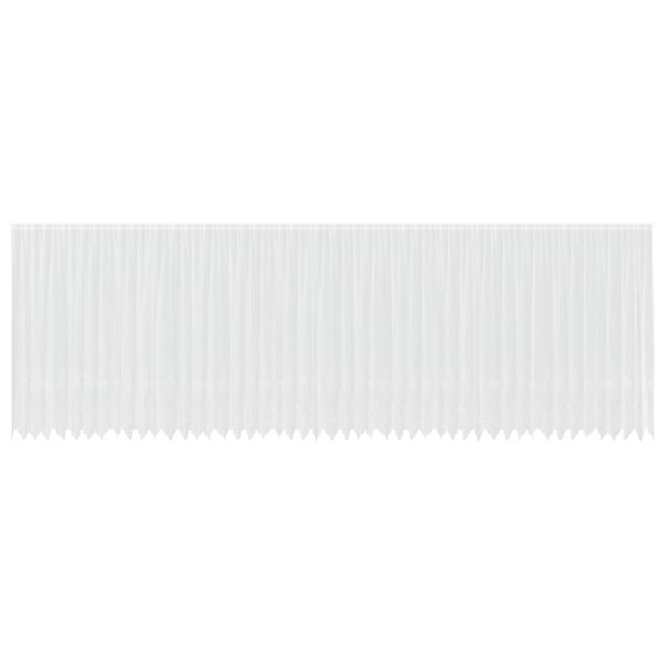 vidaXL Blondegardin med gardiner Blomster Hvit 220 x 1200 cm Polyester