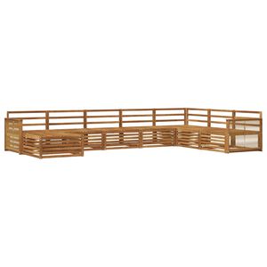 vidaXL Utend&oslash;rs sofa-sett 8 stk. Naturlig Solid akasietre