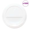 vidaXL Papir kaffekopp lokk &Oslash;80 mm 8oz 1000 stk hvit plast