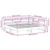 vidaXL Seng med bokhylle uten madrass voksbrun 180x200 cm heltre furu