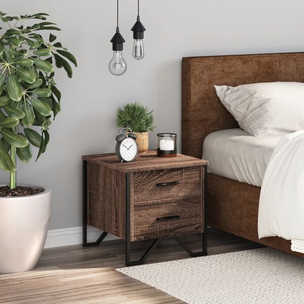 vidaXL Nattbord brun eik 40x41x40 cm konstruert tre